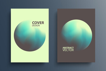 Aufkleber - Brochure cover template layouts with gradient orbs round shapes. Futuristic abstract backgrounds with color gradient for your design. Vector illustration.
