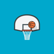 Basketball Hoop, Backboard And Ball Vector Illustration For Basketball Day On November 6