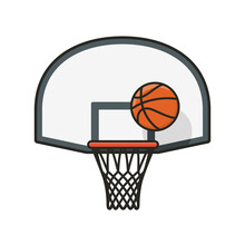Basketball Hoop, Backboard And Ball Isolated Vector Illustration For Basketball Day On November 6