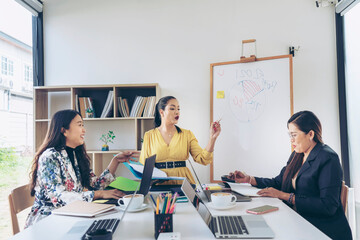 Corporate business team and Creative manager in a meeting  plan discussion