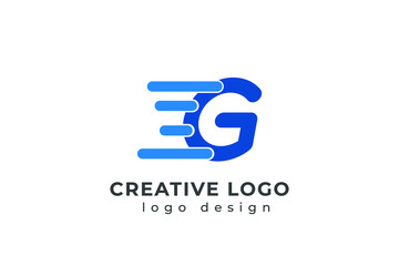 Motion Speed Line Letter G Logo Design Template Element.