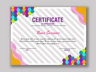 Sticker - Editable Certificate Of Appreciation Template Layout With Abstract Patterns.