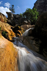 Sticker - Small waterfall in the Sierra de Cazorla, Spain // kleiner Wasserfall in der Sierra de Cazorla, Spanien 