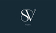 Alphabet letter icon logo SV