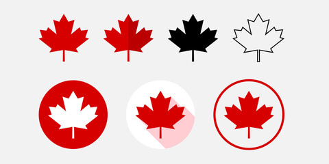 Wall Mural - Set of Canada leaf. Red maple leaf