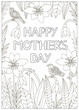 Mother's day coloring card. Mom coloring page.