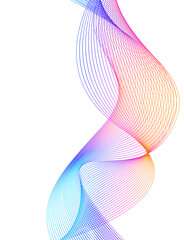 Wall Mural - Design elements. Wave of many purple lines circle ring. Abstract vertical wavy stripes on white background isolated. Vector illustration EPS 10. Colourful waves with lines created using Blend Tool