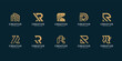 Set of letter r logo design collection for company branding