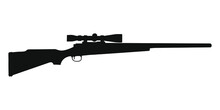 Sniper Rifle With Telescopic Sight Silhouette 