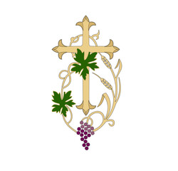 IHS SYMBOLS OF THE CATHOLIC CHURCH, WITH CROSSES DECORATED FOR SACRED DRESSES