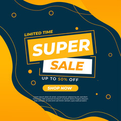 Wall Mural - Sale banner template design. Super Sale, Special offer for web and social media marketing best price in vector