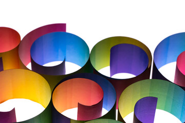 Wall Mural - Backlit rolled colorful paper strips 