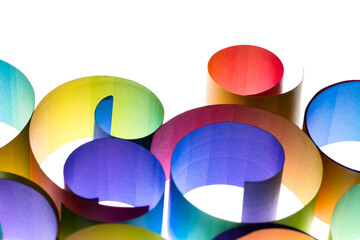Wall Mural - Backlit rolled colorful paper strips 