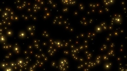 Canvas Print - Beautiful Abstract Fluid Waving Golden Particles Background 4K