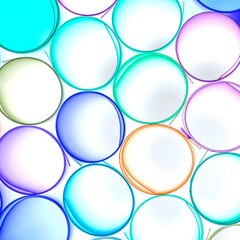 Wall Mural - Abstract top view of rolled color paper sheets 