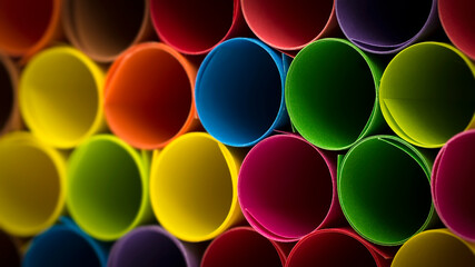 Wall Mural - Rolled color paper sheets macro shot 