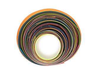 Wall Mural - Rolled color paper sheets abstract macro view