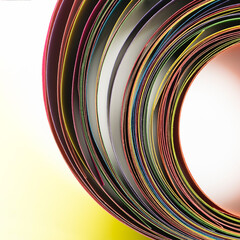 Wall Mural - Rolled color paper sheets abstract macro view