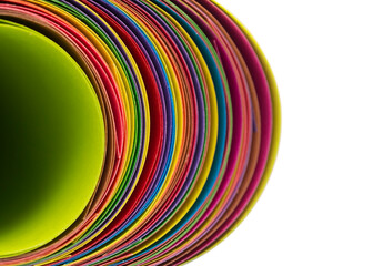 Wall Mural - Rolled color paper sheets abstract macro view