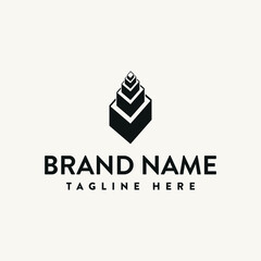 Wall Mural - vector building with a view from above for a company logo. all colors can be used.
