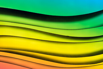 Wall Mural - Abstract macro shot of black paper strips on colorful background