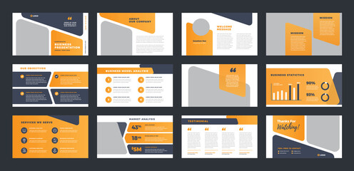 Wall Mural - Business Presentation Brochure Guide Design or Pitch Deck Slide Template or Sales Guide Slider
