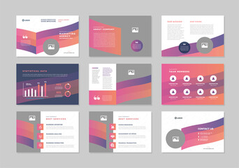 Wall Mural - Business Presentation Brochure Guide Design or Pitch Deck Slide Template or Sales Guide Slider
