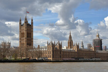 Parliament Of The United Kingdom With Flag At Half Mast, National Mourning