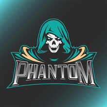 Skull Phantom Logo Mascot Vector Illustration 