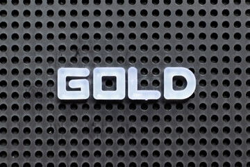 Poster - White color letter in word gold on black pegboard background