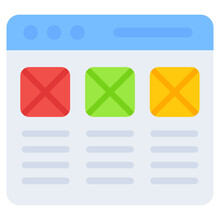 A Flat Design, Icon Of Web Wireframe