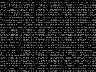 Digital data code binary zeroes and ones bits animation in black and white