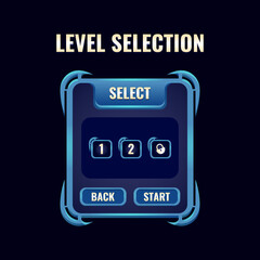 Wall Mural - fantasy glossy rpg game ui level selection interface. perfect for 2d games vector illustration