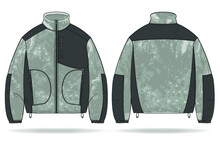 Polar fleece jacket vector design template 