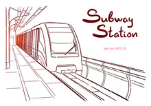 Hand Drawn Sketch Moscow Light Metro Station