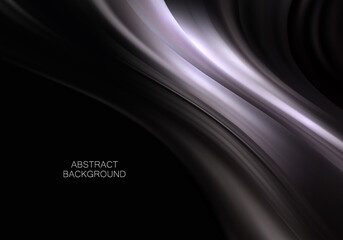 Wall Mural - Black cloth background Abstract wave flow background