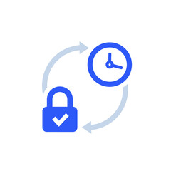 Sticker - lock and time icon on white