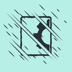 Black Software, web development, programming concept icon isolated on green background. Programming language and program code on screen tablet. Glitch style. Vector