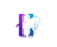 Horse Letter H Icon Logo Design Template