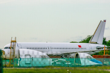 Wall Mural - Retired narrow body airliner awaiting scrapping.