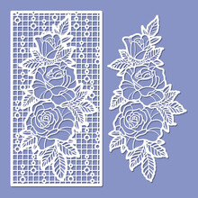 Decorative Element With Roses. For Cutting From Any Material. Vector