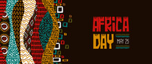 Africa Day Banner Colorful Tribal Art Decoration