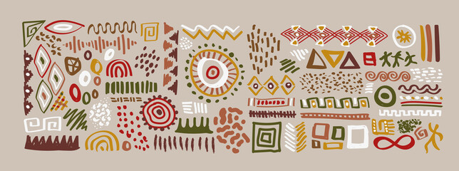 African art shape collection ethinc symbol isolated