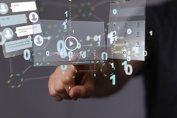 media develop interface web application in hand