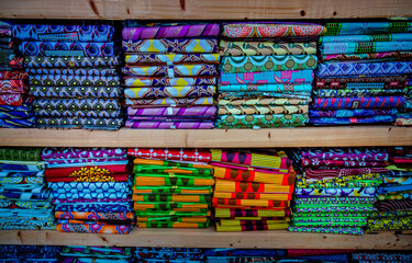 colorful fabric store