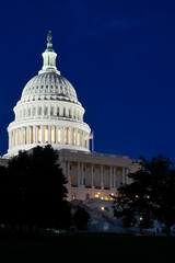 Poster - U.S. Capitol Building at night - Washington D.C. United States of America