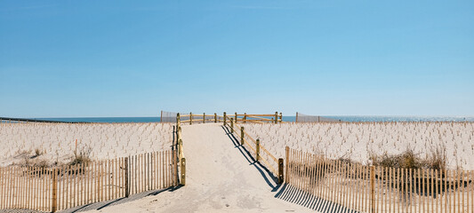 Wall Mural - Atlantic City, New Jersey - Ocean view from boardwalk 