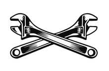 Illustration Of A Wrench With White Background