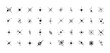 © Happy-Lucky - Set of black stars sparkle icons. Collection of various shape twinkling effect symbols on white background. Magic particle vivid for decorative for festive. Fantasy elements. Vector illustration.
