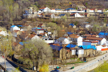 Canvas Print - Spring scenery of mountain villages in qingshan, shandong, china